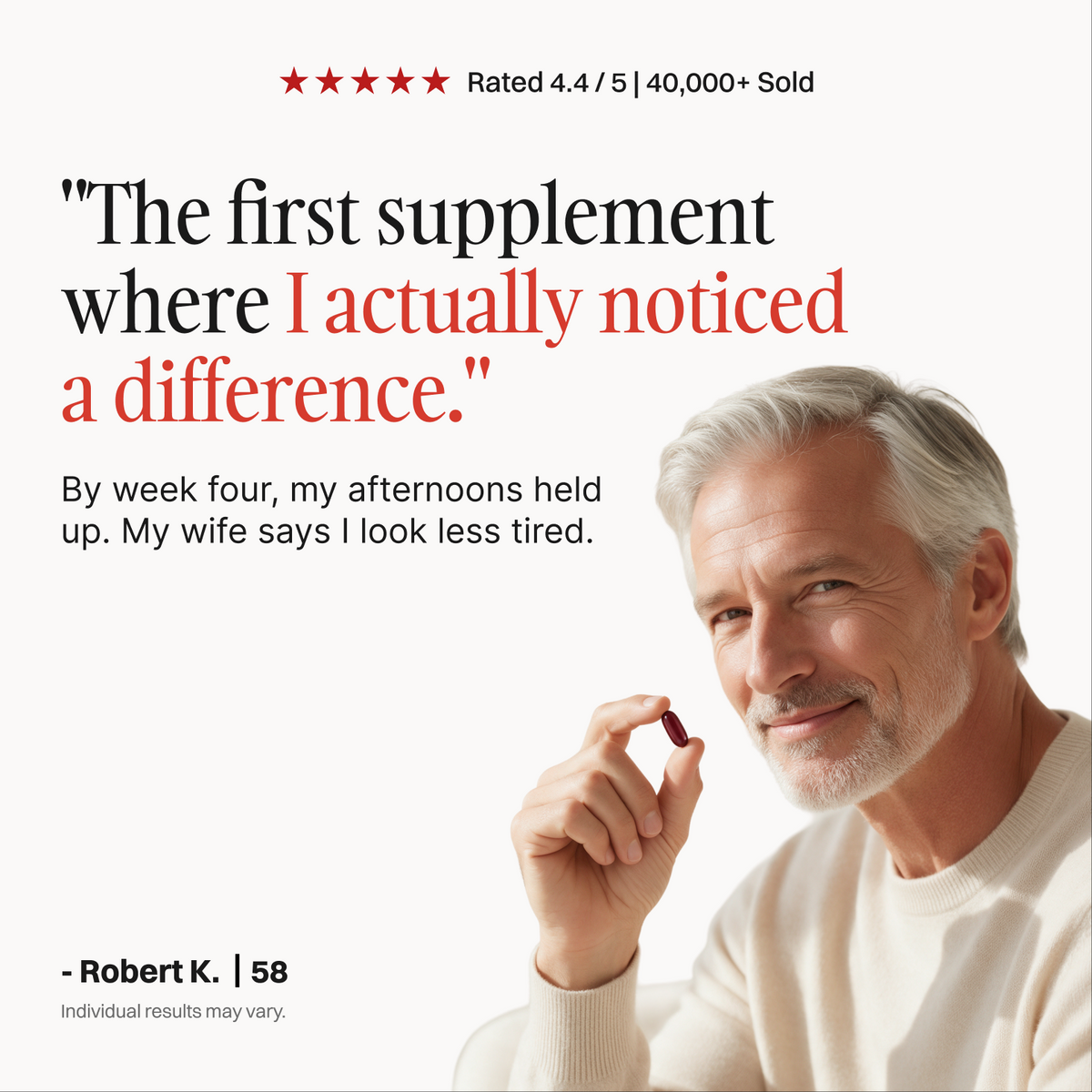 Customer review: the first supplement where I actually noticed a difference